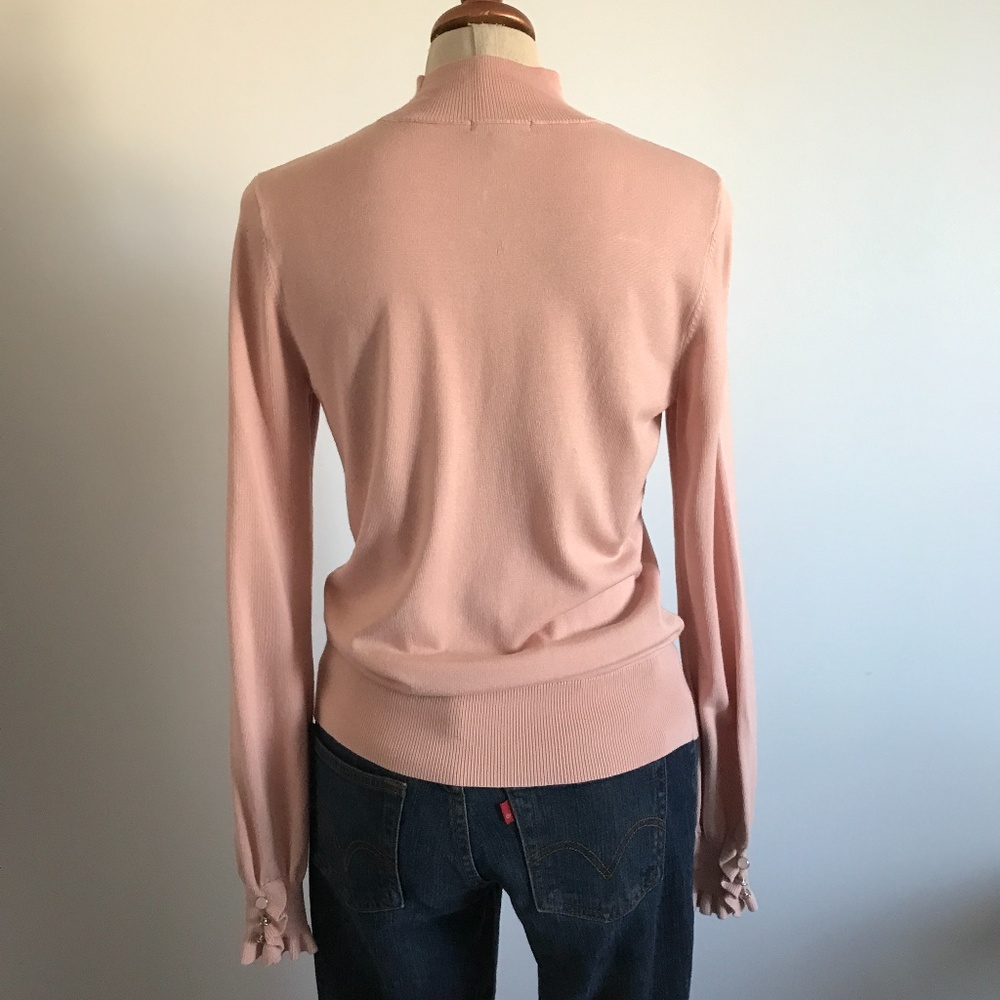 RW&CO -  Pink Mock Neck Light Knit Sweater - S - Picture 4 of 7